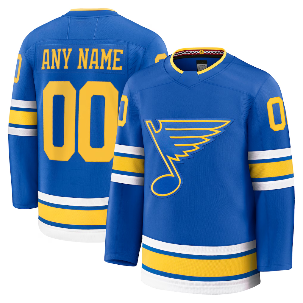 Choea Custom St.L.Blues Blue Home Premium Jerseys