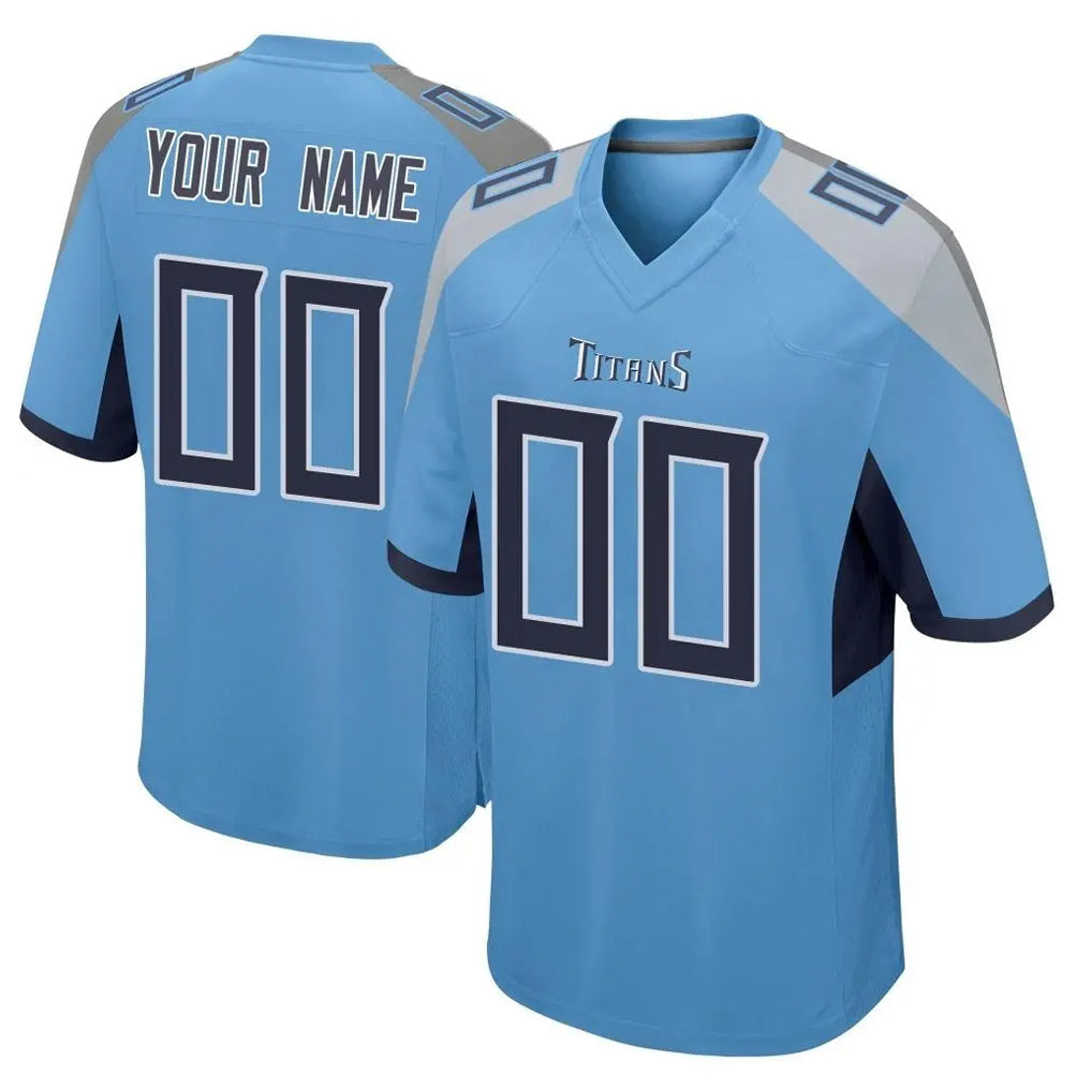 Choea Custom T.Titans Light Blue Home Game Any Name & Numbers Stitched Jerseys