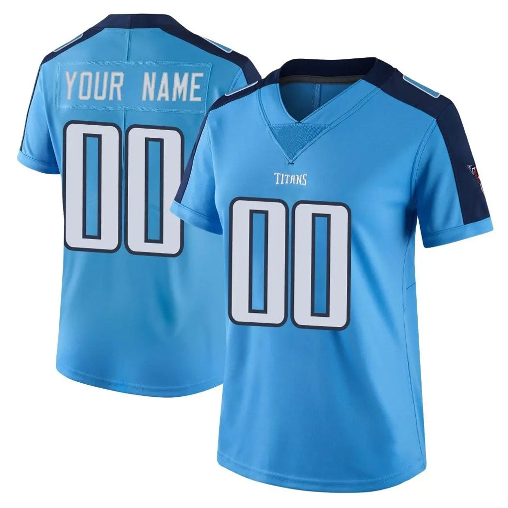 Choea Custom T.Titans Light Blue Limited Color Rush Home Game Any Name & Numbers Stitched Jerseys