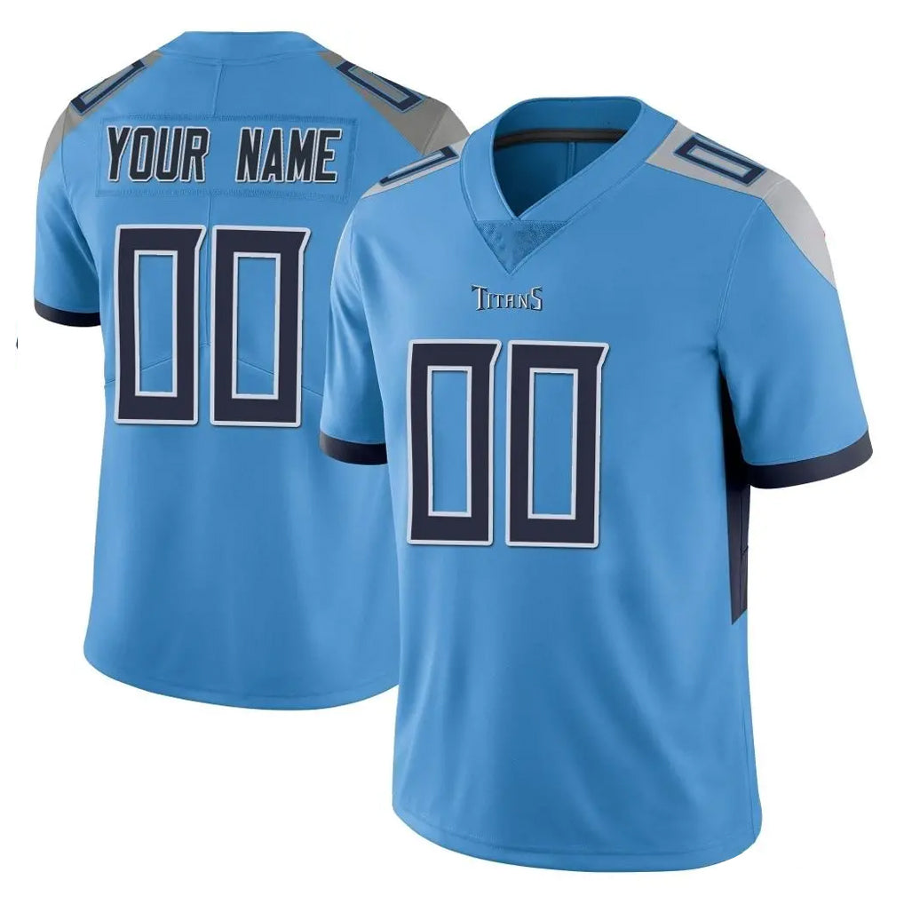 Choea Custom T.Titans Light Blue Limited Vapor Untouchable Home Game Any Name & Numbers Stitched Jerseys