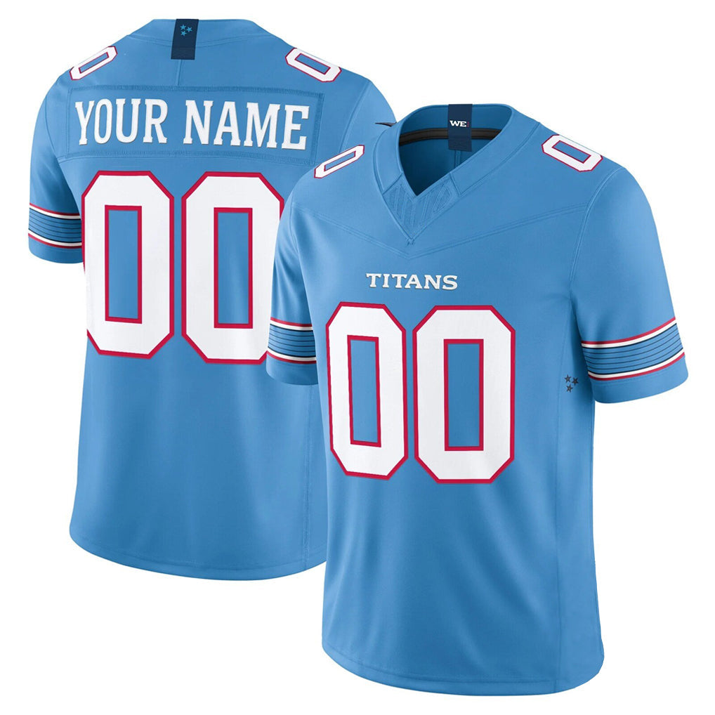 Choea Custom T.Titans Light Blue Team Vapor F.U.S.E. Limited Home Game Any Name & Numbers Stitched Jerseys
