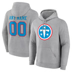 Choea Custom T.Titans Light Gray LOGO Pullover Hoodies Home Game Any Name & Numbers Stitched Jerseys