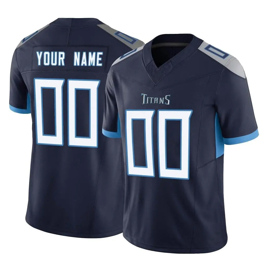 Choea Custom T.Titans Navy Limited Vapor F.U.S.E. Home Game Any Name & Numbers Stitched Jerseys