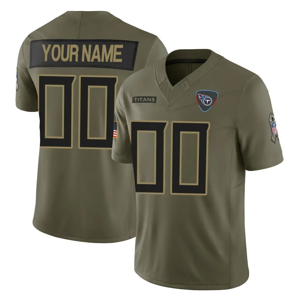 Choea Custom T.Titans Olive Limited 2025 Salute to Service Home Game Any Name & Numbers Stitched Jerseys