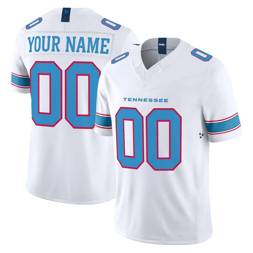 Choea Custom T.Titans White Limited Vapor F.U.S.E. Home Game Any Name & Numbers Stitched Jerseys