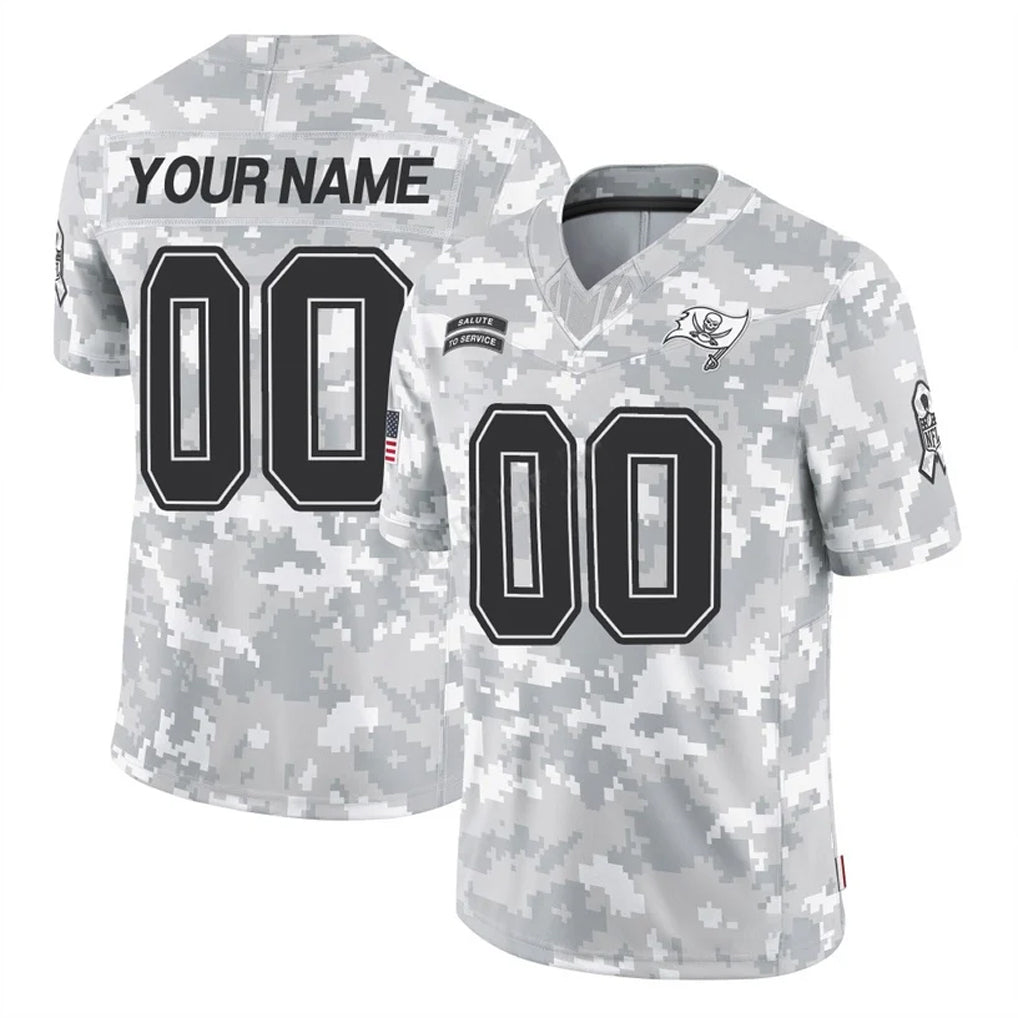Choea Custom TB.Buccaneers Arctic Camo Limited Salute To Service Home Game Any Name & Numbers Stitched Jerseys