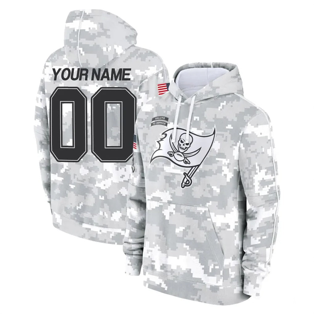 Choea Custom TB.Buccaneers Arctic Camo Limited Salute to Service Pullover Hoodies Game Any Name & Numbers Stitched Jerseys