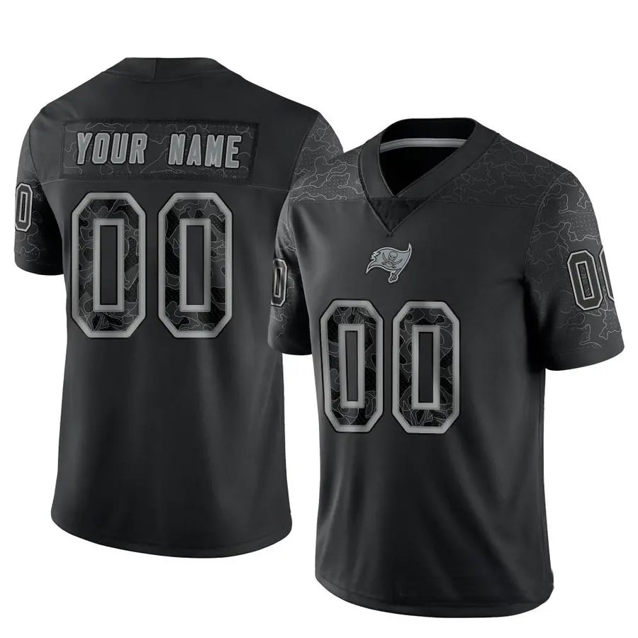 Choea Custom TB.Buccaneers Black RFLCTV Limited Stitched Jerseys