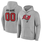 Choea Custom TB.Buccaneers Gray Pullover Hoodie Home Game Any Name & Numbers Stitched Jerseys