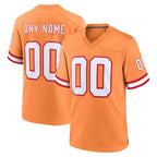 Choea Custom TB.Buccaneers Orange Throwback Home Game Any Name & Numbers Stitched Jerseys