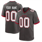 Choea Custom TB.Buccaneers Pewter Alternate Home Game Any Name & Numbers Stitched Jerseys
