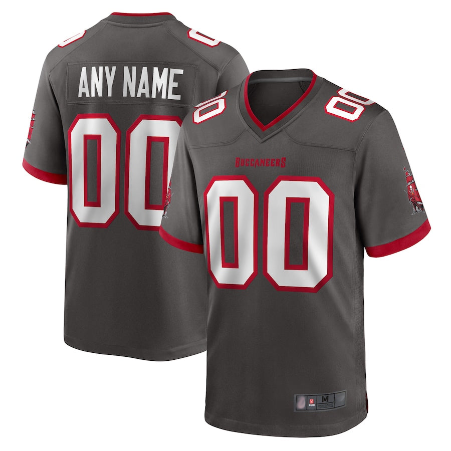 Choea Custom TB.Buccaneers Pewter Home Game Stitched Jerseys