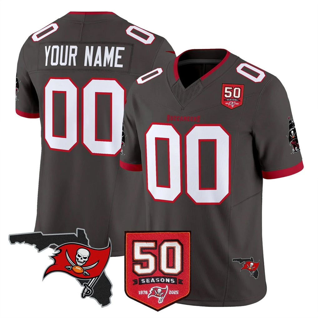 Choea Custom TB.Buccaneers Pewter Limited 2026 Season Vapor F.U.S.E. Home Game Any Name & Numbers Stitched Jerseys