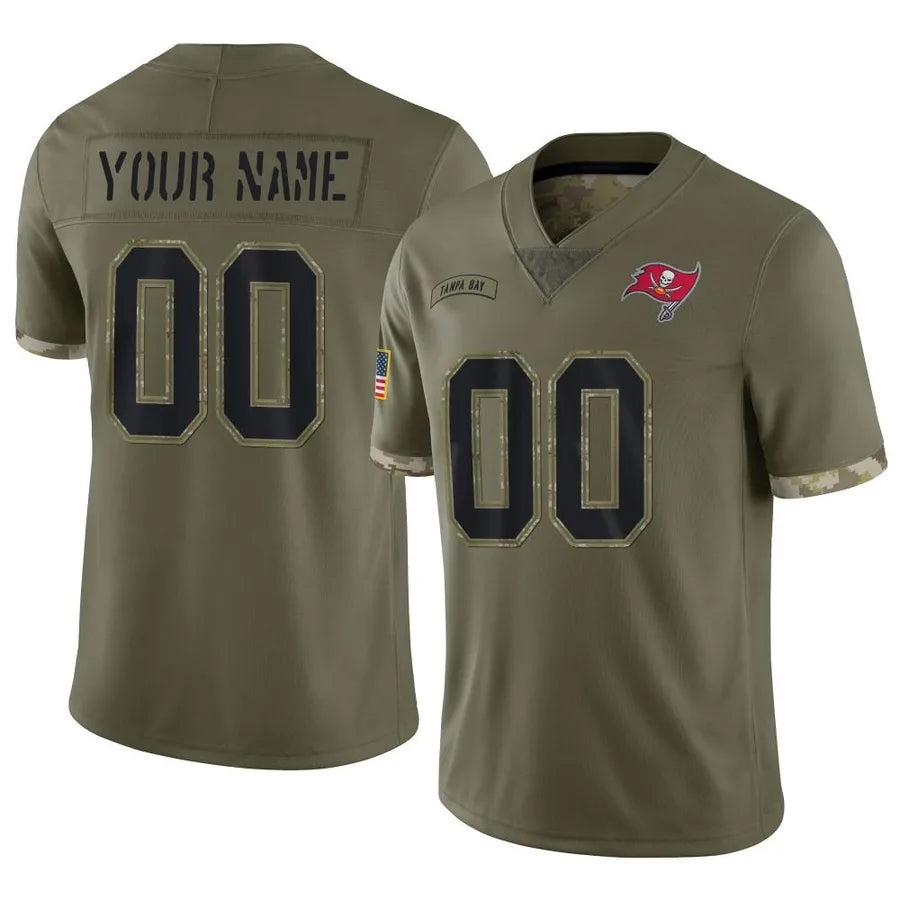 Choea Custom TB.Buccaneers Salute To Service Olive Stitched Jerseys