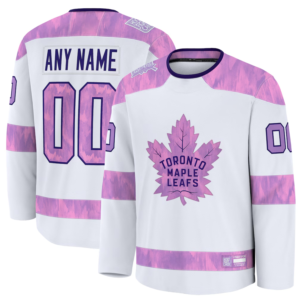 Choea Custom T.Maple Leafs White 2024 Hockey Fights Cancer Practice Jerseys