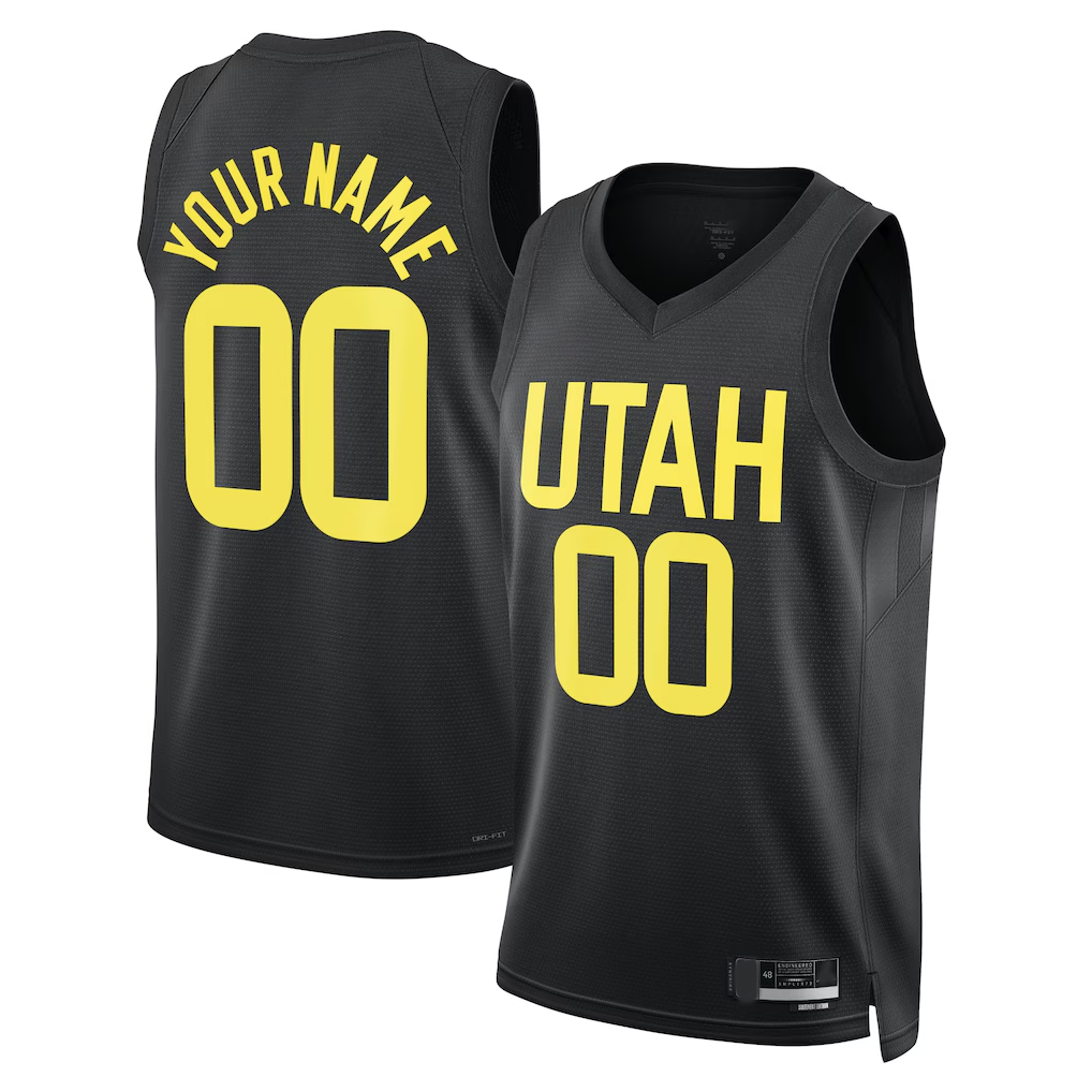 Choea Custom U.Jazz Black 2022-2023 Swingman Jerseys- Statement Edition