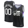Choea Custom U.Jazz Fanatics Black Fast Break Jerseys - Statement Editio