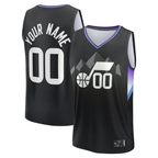 Choea Custom U.Jazz Fanatics Black Fast Break Jerseys - Statement Editio