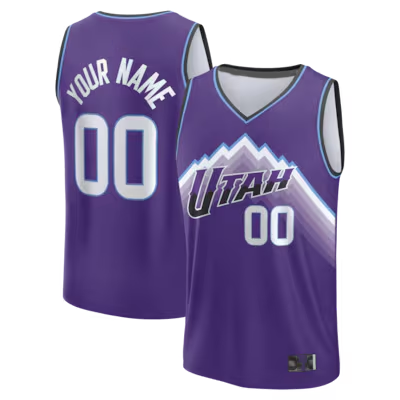 Choea Custom U.Jazz Fanatics Purple Fast Break Replica Custom Jerseys - Icon Edition