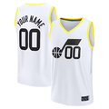 Choea Custom U.Jazz Fanatics White Fast Break Replica Jerseys - Association Edition -1