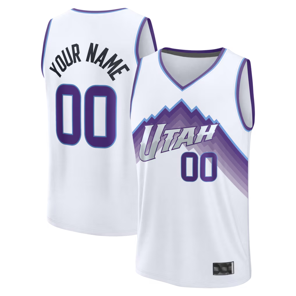 Choea Custom U.Jazz Fanatics White Fast Break Replica Jerseys - Association Edition