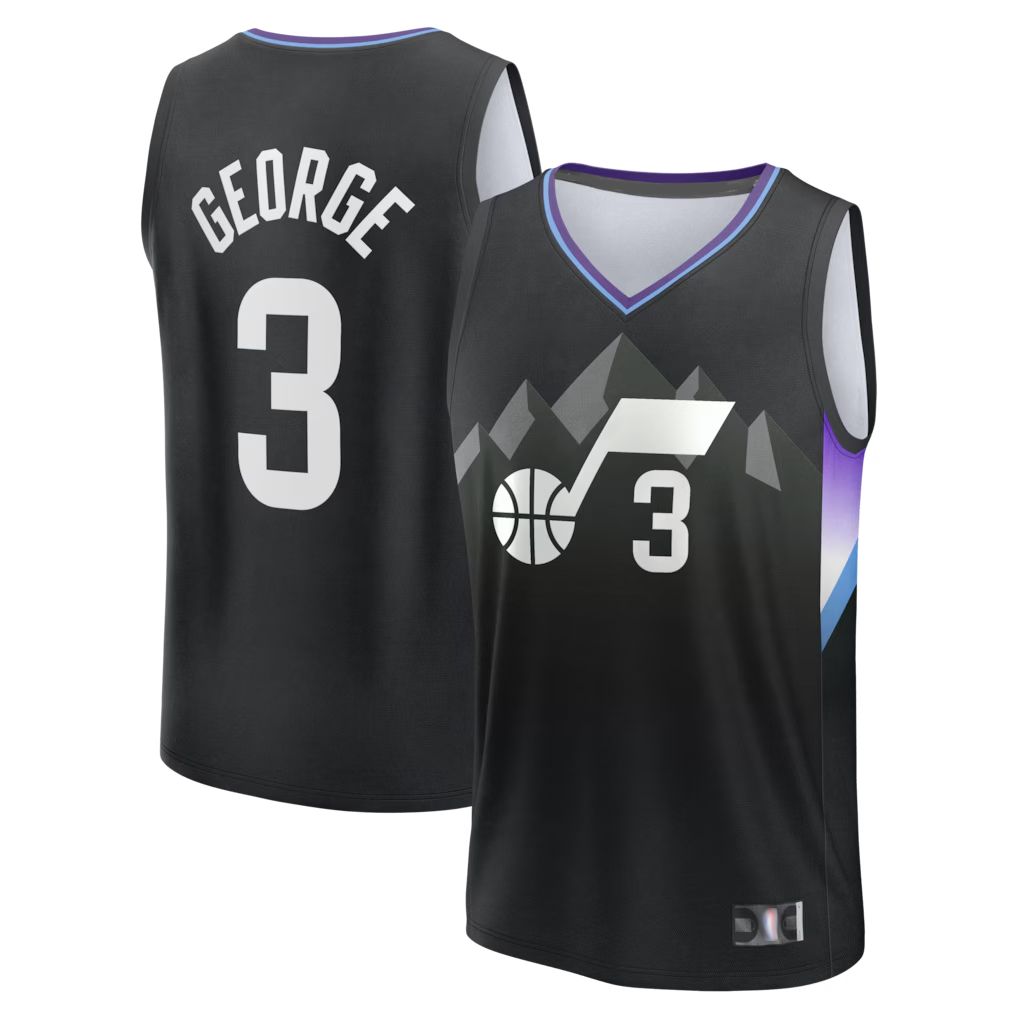 Choea U.Jazz #3 Keyonte George Fanatics Black Fast Break Replica Jerseys - Statement Edition