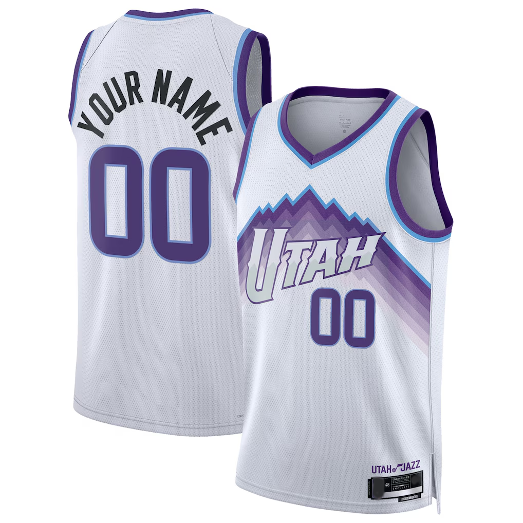 Choea Custom U.Jazz White Swingman Jerseys - Association Edition