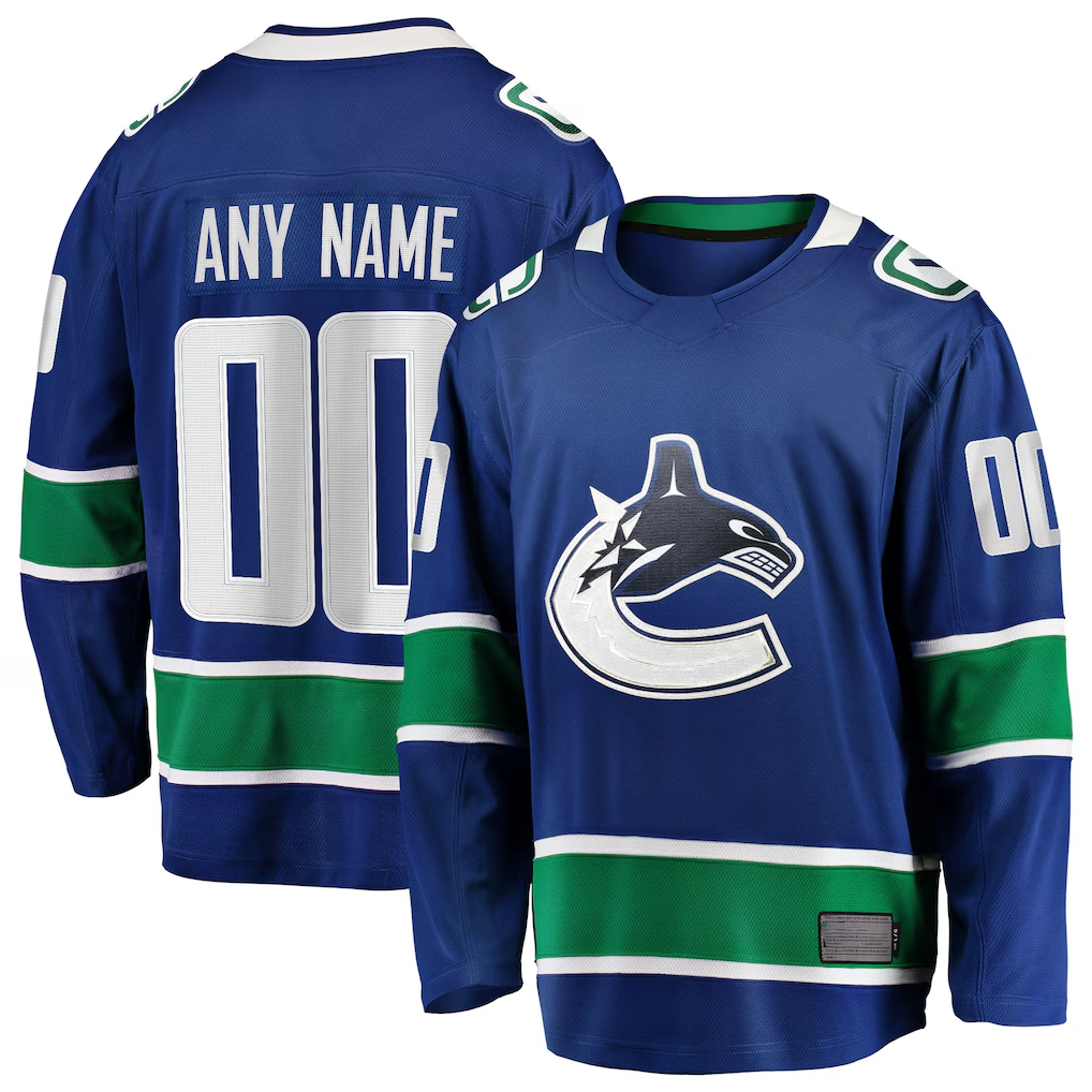 Choea Custom V.Canucks Blue Home Team Breakaway Jerseys