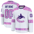 Choea Custom V.Canucks White 2024 Hockey Fights Cancer Practice Jerseys