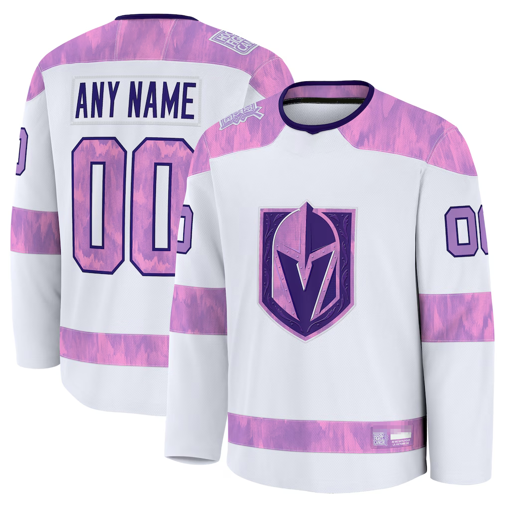 Choea Custom V.Golden Knights White 2024 Hockey Fights Cancer Practice Jerseys