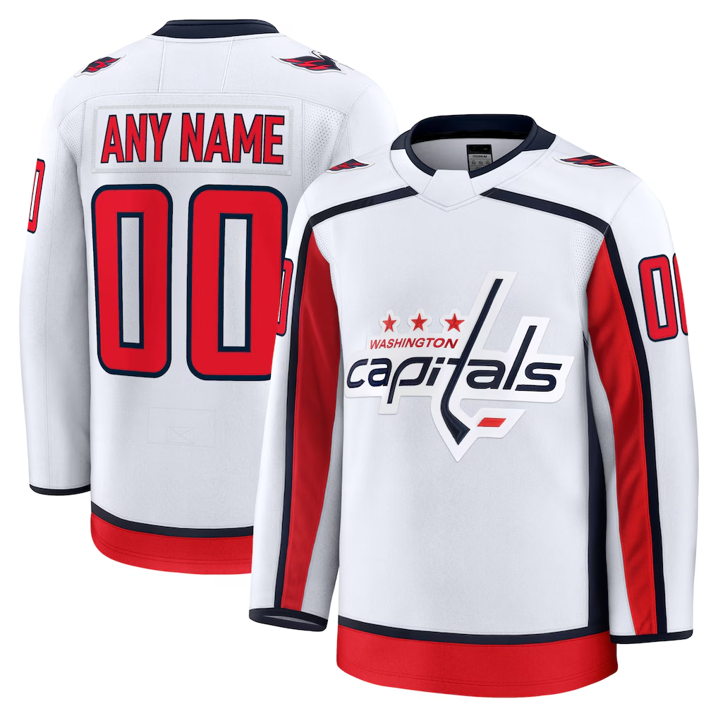 Choea Custom W.Capitals White Away Premium Jerseys