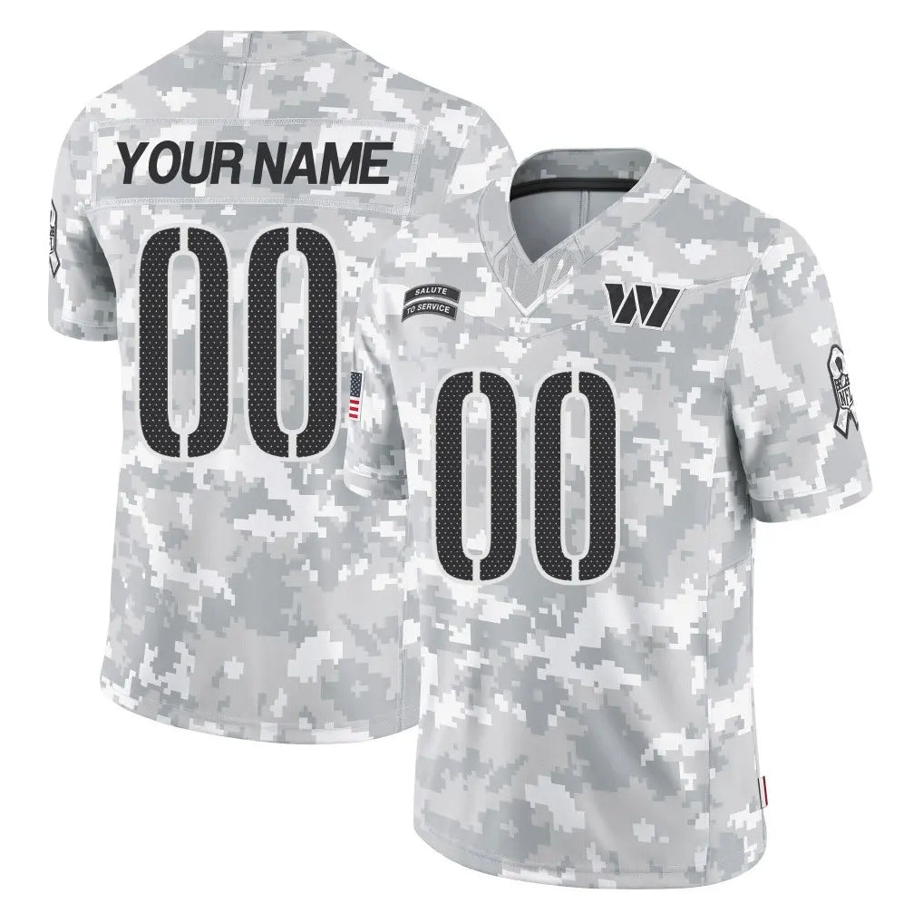 Choea Custom W.Commanders Arctic Camo Limited Salute To Service Home Game Any Name & Numbers Stitched Jerseys