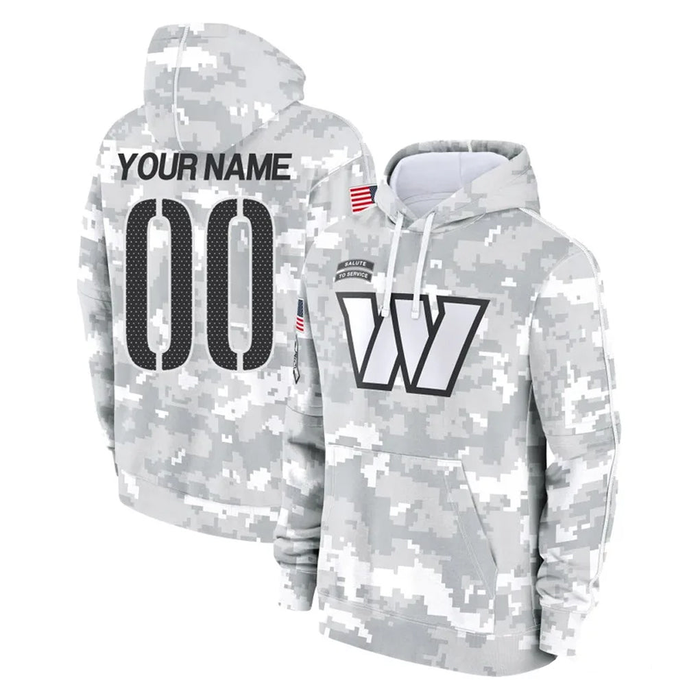 Choea Custom W.Commanders Arctic Camo Limited Salute to Service Pullover Hoodies Game Any Name & Numbers Stitched Jerseys