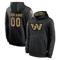 Choea Custom W.Commanders Black Salute to Service Performance Pullover Hoodies Home Game Any Name & Numbers Stitched Jerseys