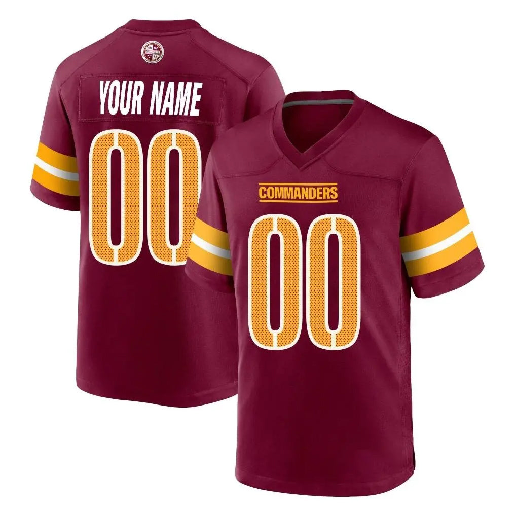 Choea Custom W.Commanders Burgundy Home Game Any Name & Numbers Stitched Jerseys