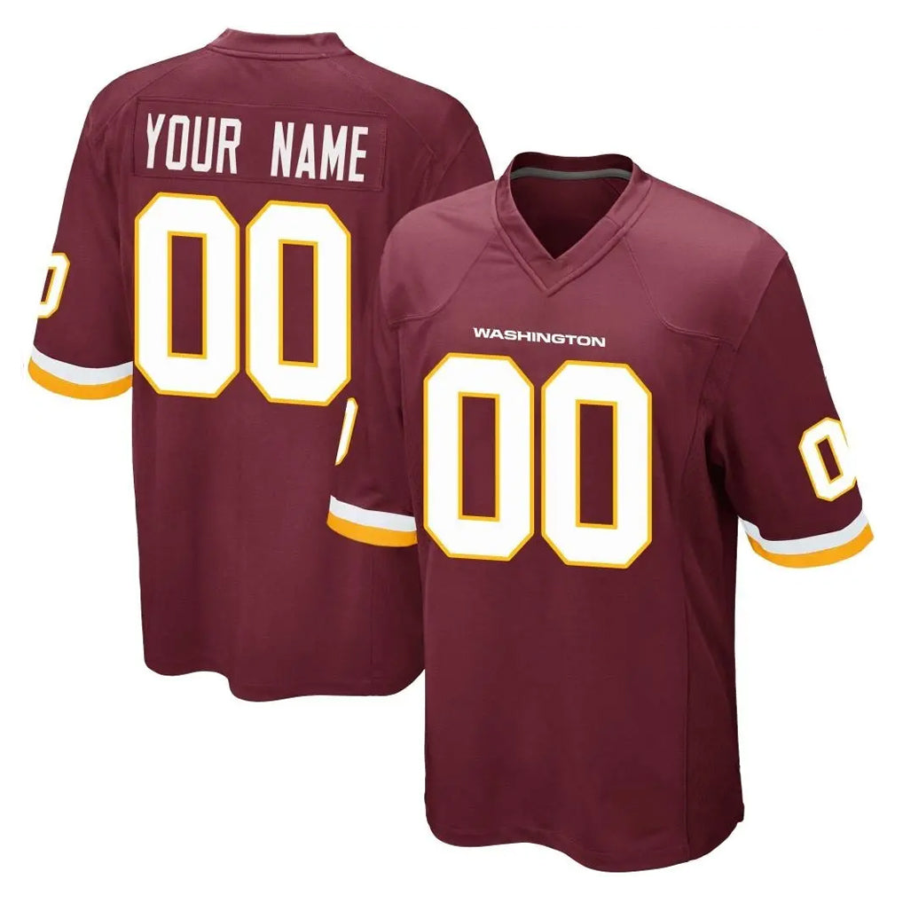 Choea Custom W.Commanders Burgundy Team Color Home Game Any Name & Numbers Stitched Jerseys