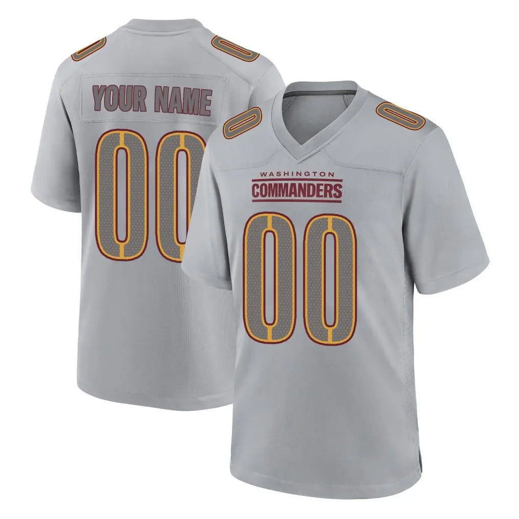 Choea Custom W.Commanders Gray Atmosphere Fashion Home Game Any Name & Numbers Stitched Jerseys