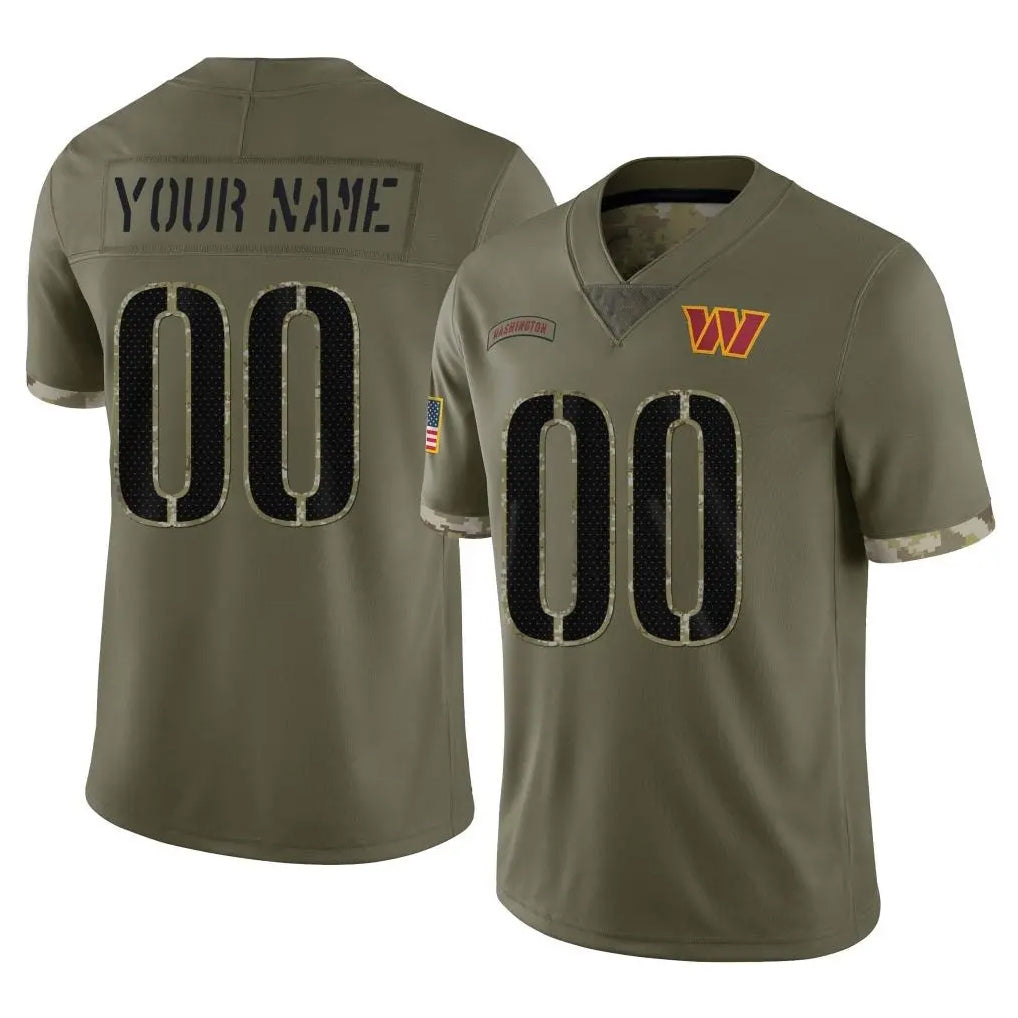 Choea Custom W.Commanders Olive Salute To Service Limited Home Game Any Name & Numbers Stitched Jerseys
