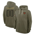 Choea Custom W.Commanders Olive Salute to Service Pullover Hoodies Limited Home Any Name & Numbers Stitched Jerseys