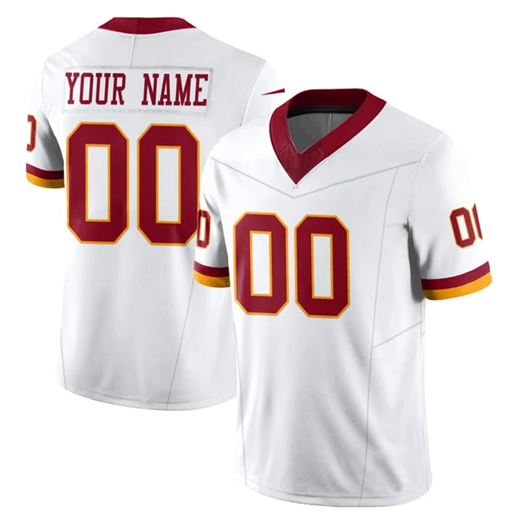Choea Custom W.Commanders White Limited Vapor F.U.S.E. Home Game Any Name & Numbers Stitched Jerseys