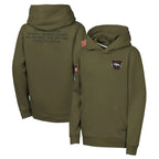 Choea D.Broncos Olive Salute to Service Pullover Hoodies Blank Player Stitched Jerseys