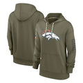 Choea D.Broncos Olive Salute to Service Pullover Hoodies Limited Blank Player Stitched Jerseys