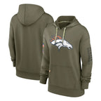 Choea D.Broncos Olive Salute to Service Pullover Hoodies Limited Blank Player Stitched Jerseys