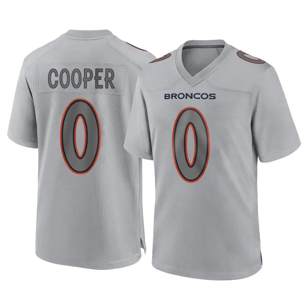 Choea D.Broncos #0 Jonathon Cooper Player Gray Atmosphere Fashion Limited Game Stitched Jerseys