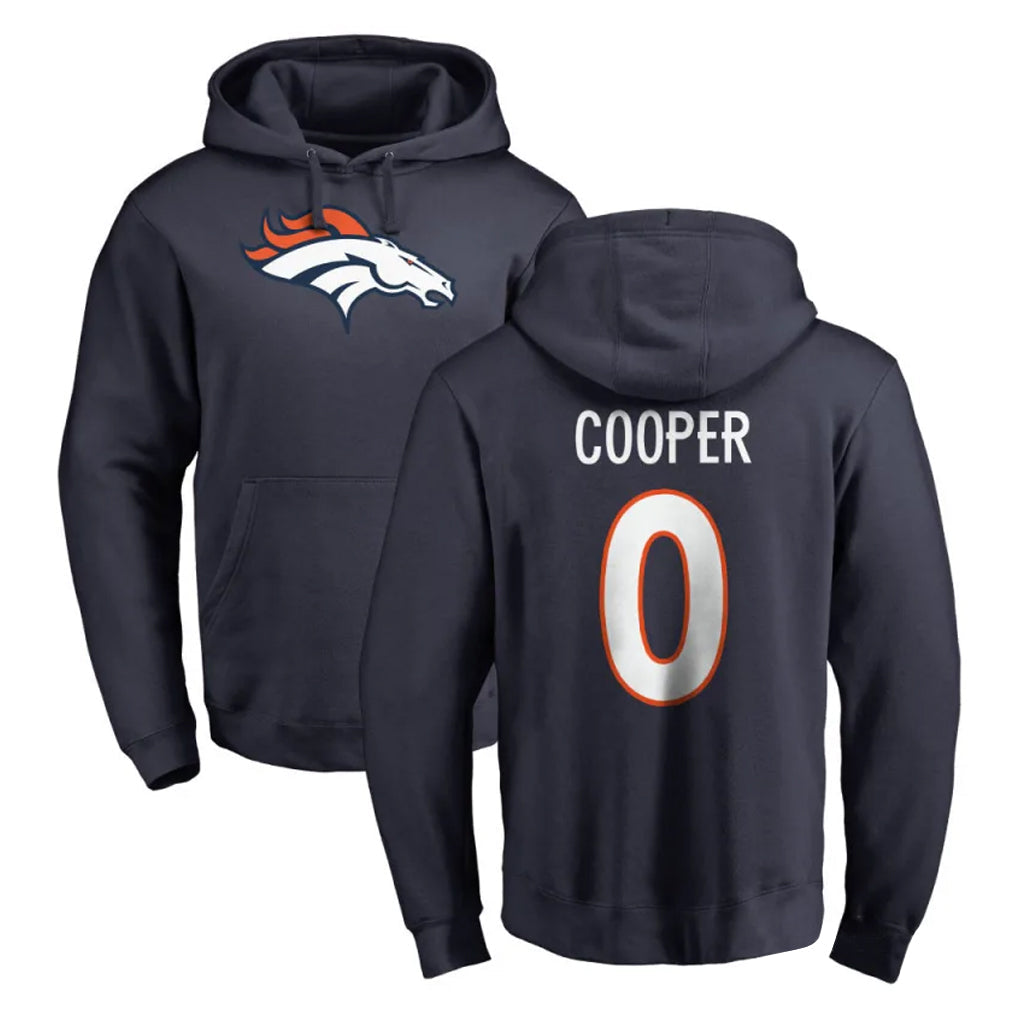 Choea D.Broncos #0 Jonathon Cooper Player Navy Pullover Hoodie Limited Stitched Jerseys