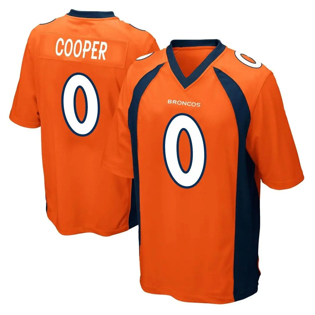 Choea D.Broncos #0 Jonathon Cooper Player Orange Color Home Game Stitched Jerseys