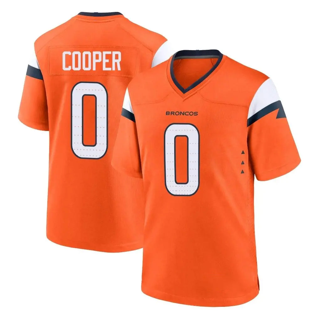 Choea D.Broncos #0 Jonathon Cooper Player Orange Home Game Stitched Jerseys