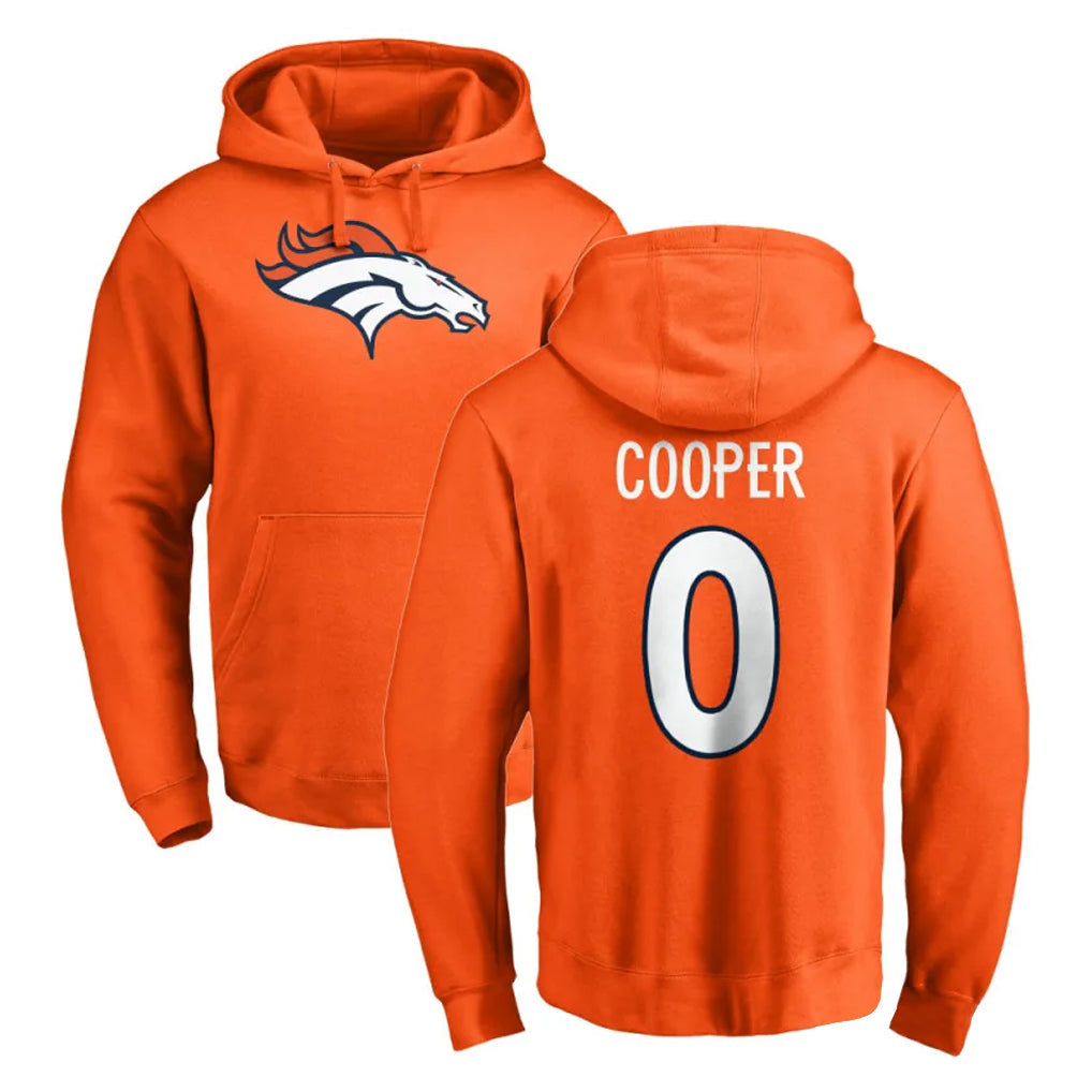 Choea D.Broncos #0 Jonathon Cooper Player Orange Pullover Hoodie Limited Stitched Jerseys