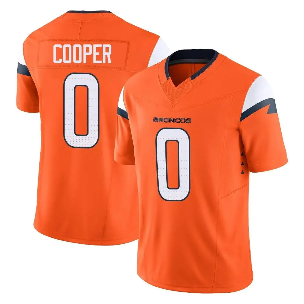 Choea D.Broncos #0 Jonathon Cooper Player Orange Vapor F.U.S.E. Limited Home Game Stitched Jerseys