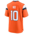 Choea D.Broncos #10 Bo Nix Orange 2024 Draft First Round Pick Player Game Jersey American Stitched Jersey